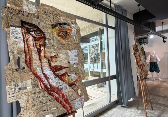 allestimento collaterale mostra Caravaggio